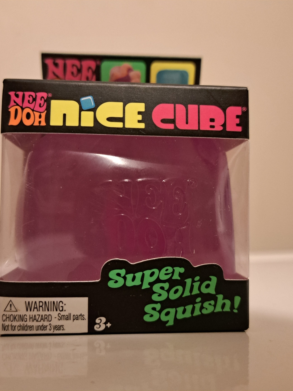 Nee Doh Nice Cube Super Solid Squish! Purple Kids Toy